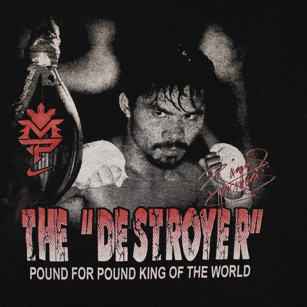 Manny Pacquiao‎ Destroyer T Shirt Mens L Black Boxing Graphic Tee Fight